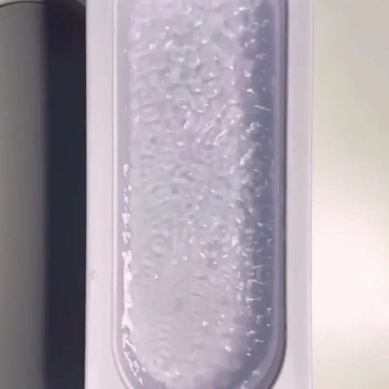 Ultrasonic cleaner actively bubbling and lifting dirt